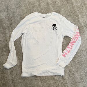 SoulCycle White Long Sleeve with Pink and Black Design